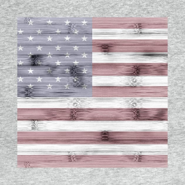 Rustic Red White Blue Wood USA flag by PLdesign